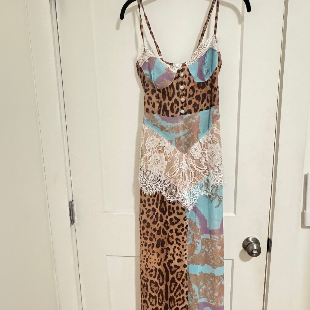 Cheetah scarf printed dress